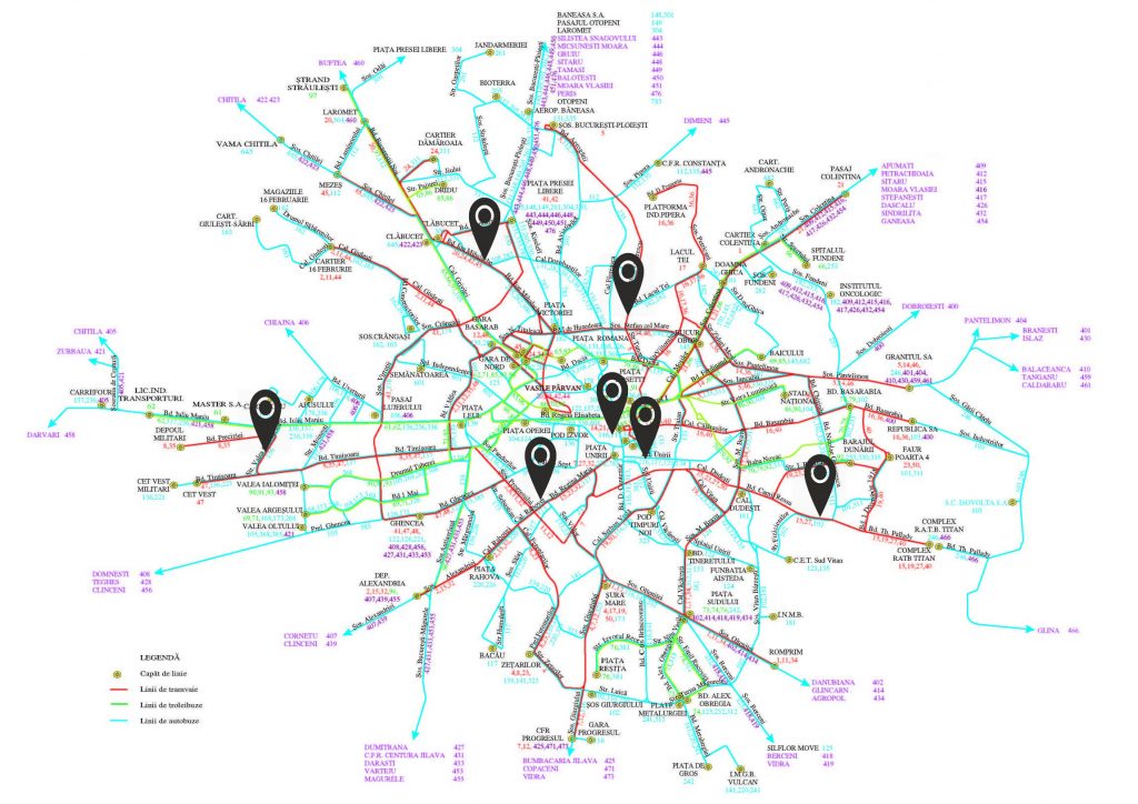 Harta Transport Public Inclusiv locatiile nostre